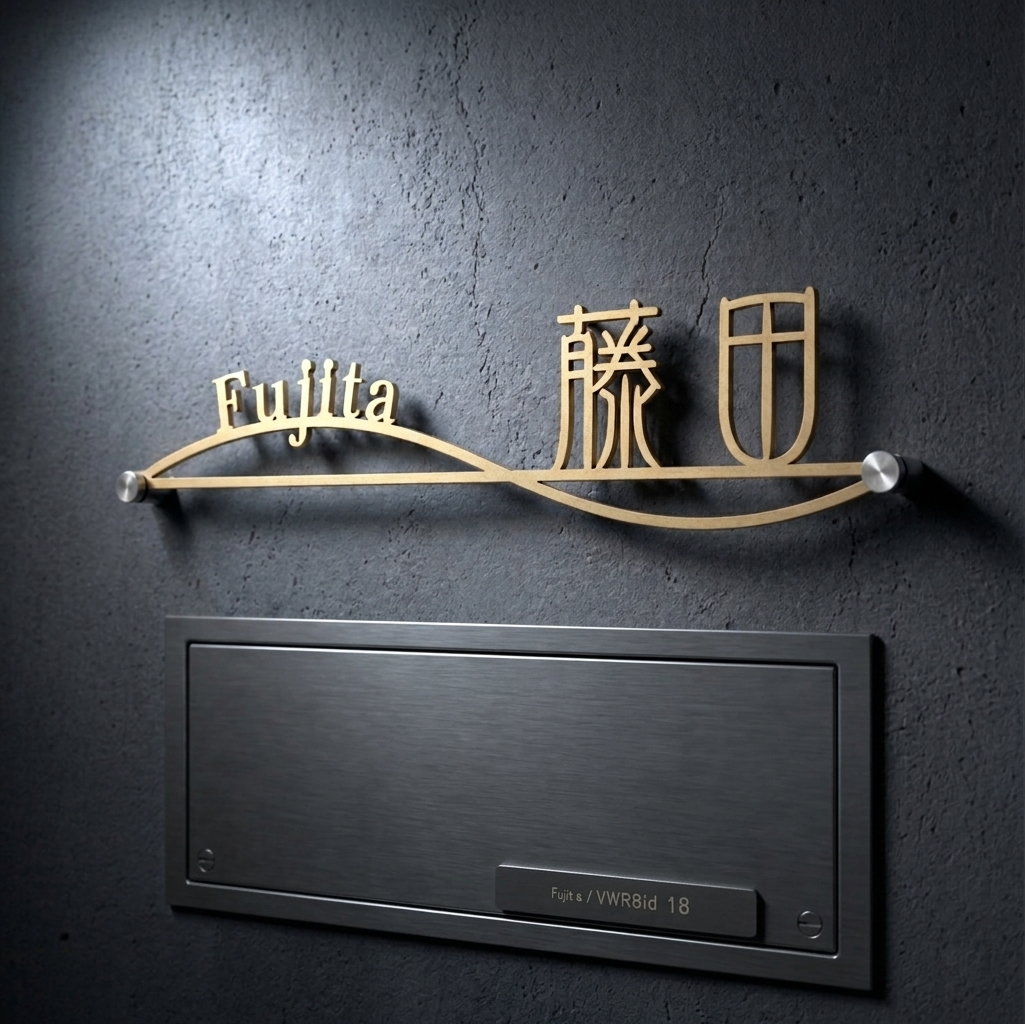表札 ステンレス 戸建て 玄関 漢字+ローマ字 おしゃれ オシャレ アイアン 戸建 一軒家 新築祝い sh-s0012