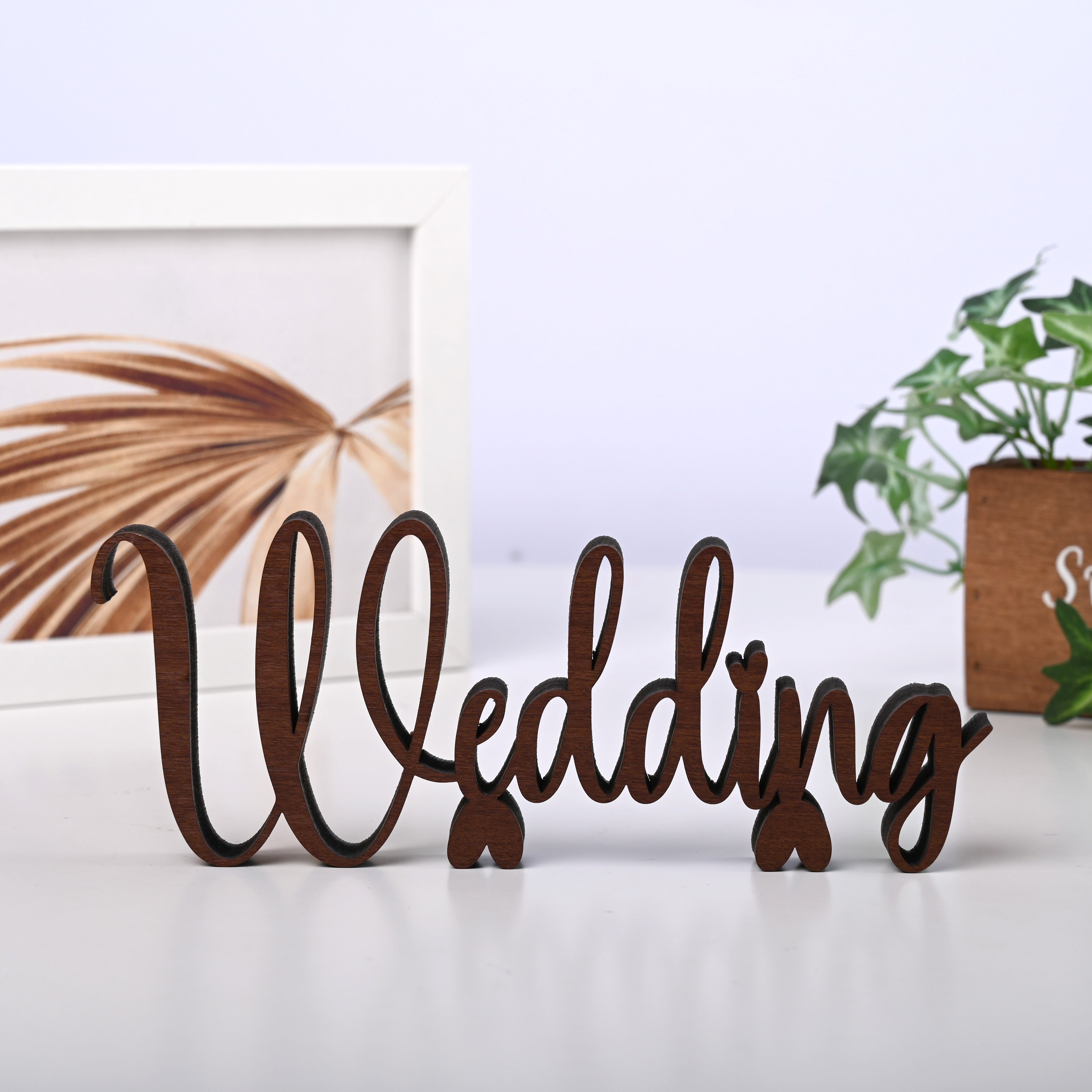 筆記体切り文字 Wedding 店舗 結婚式 ルームサイン ドアサイン ドアプレート 自立型卓上サイン 表札 室札 おしゃれ STWD-6