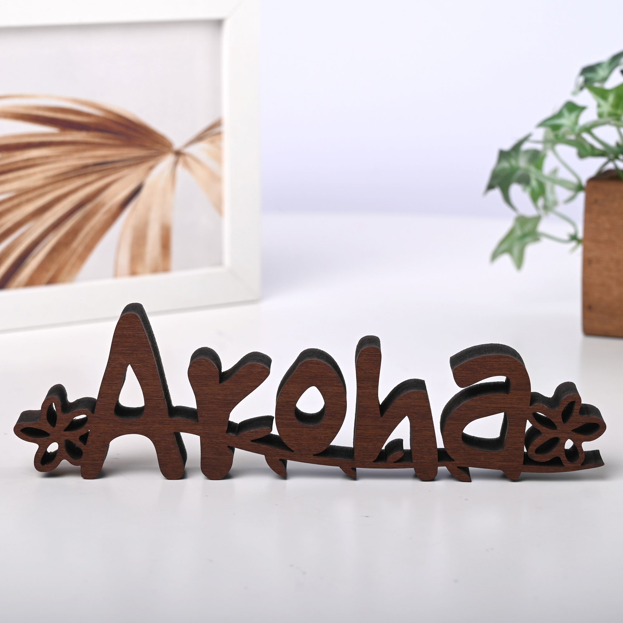 筆記体切り文字 Aroha 店舗 ルームサイン ドアサイン ドアプレート 自立型卓上サイン 表札 室札 おしゃれ STWD-5