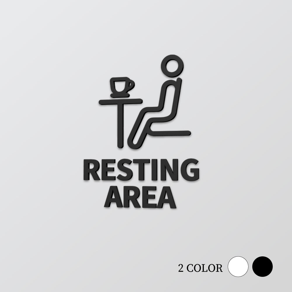 【RESTING AREA】ピクトサイン オシャレ アクリル製 サイン表示 マーク プレート ド アプレート 雑貨洗面所 ドア おしゃれ サイン ピクトグラム サインプレート オフィス PICSGN-L-12