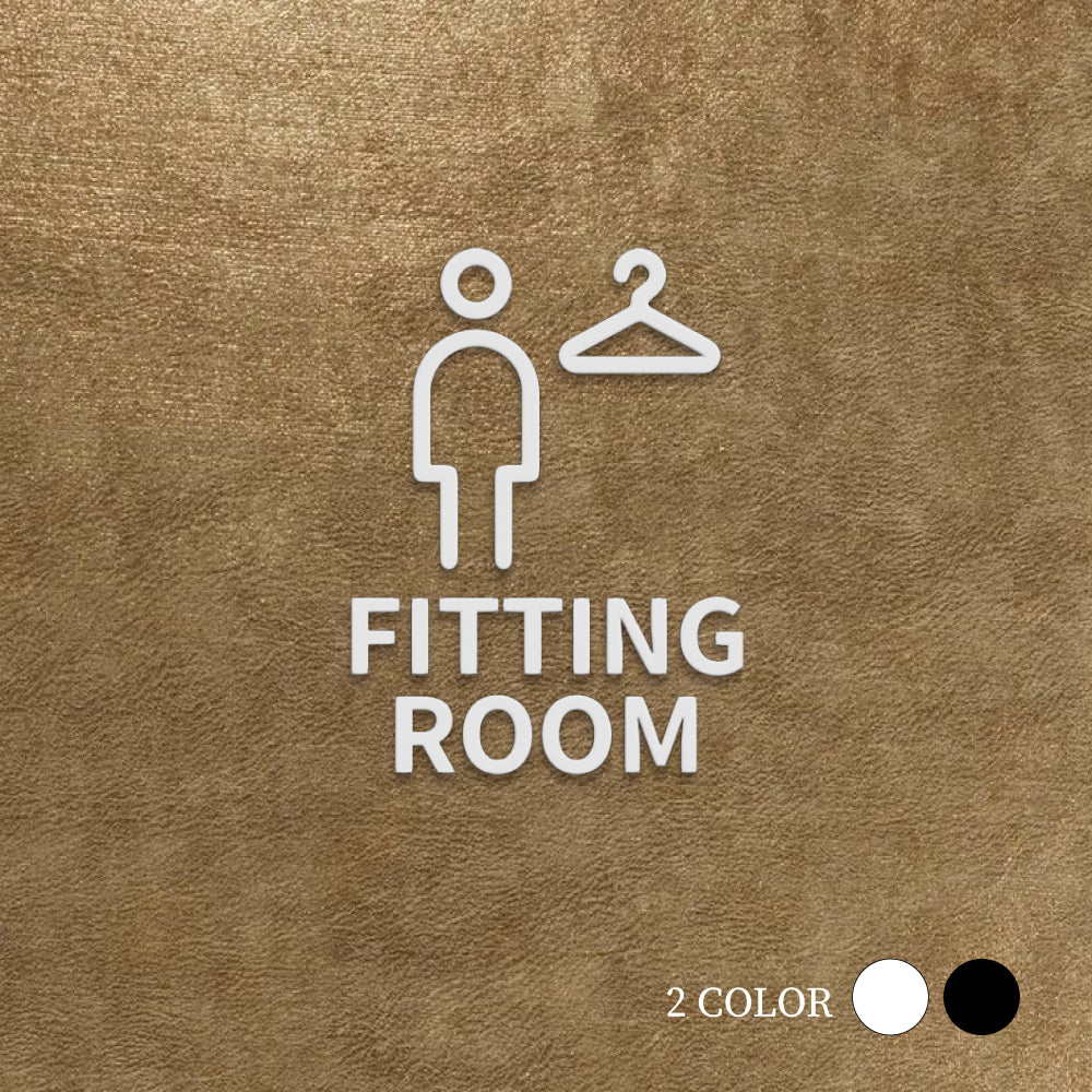 【FITTING ROOM】ピクトサイン オシャレ アクリル製 サイン表示 マーク プレート ド アプレート 雑貨洗面所 ドア おしゃれ サイン ピクトグラム サインプレート オフィス PICSGN-L-46