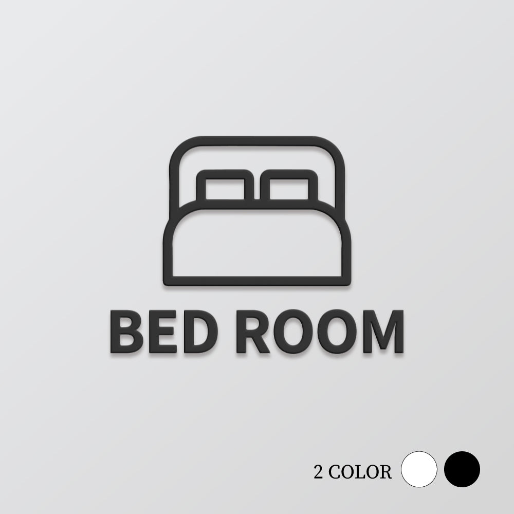 【BED ROOM】ピクトサイン オシャレ アクリル製 サイン表示 マーク プレート ド アプレート 雑貨洗面所 ドア おしゃれ サイン ピクトグラム サインプレート オフィス PICSGN-L-49