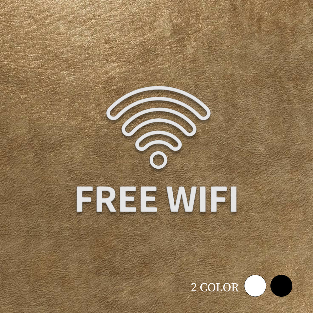 【FREE WIFI】ピクトサイン オシャレ アクリル製 サイン表示 マーク プレート ド アプレート 雑貨洗面所 ドア おしゃれ サイン ピクトグラム サインプレート オフィス PICSGN-L-62