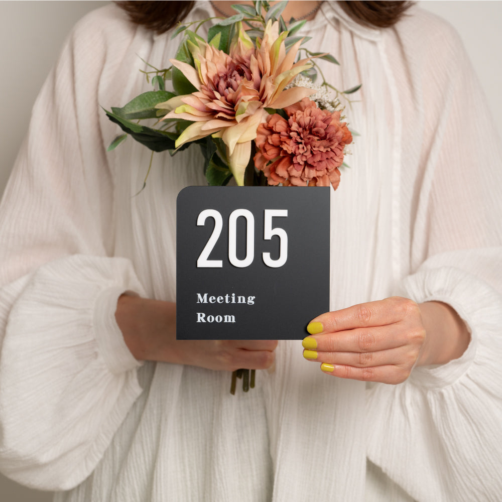 ルームナンバープレート ひし形 120x120 部屋番号 ドアプレート ドア番号 番号札 RM-NOPL-09