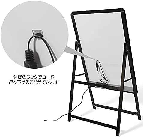 A1 片面 看板 LED看板 A型 パネル看板 グリップ式 W640×H1225mm 黒シリーズ サイズ:A1 片面 LEDパネルグリップ式 A型看板 立て看板 スタンド看板 案内看板 電飾看板 看板 店舗用 alp-a1s-bk