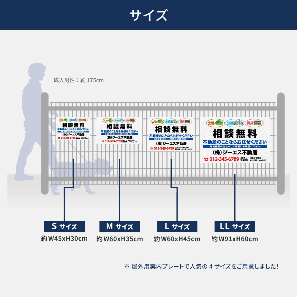 【社名・電話番号入れ対応】「相談無料」 不動産 管理看板 募集看板 広告 契約 会社 お店 店舗 電話番号 売物件 新築 売地看板 fds-20