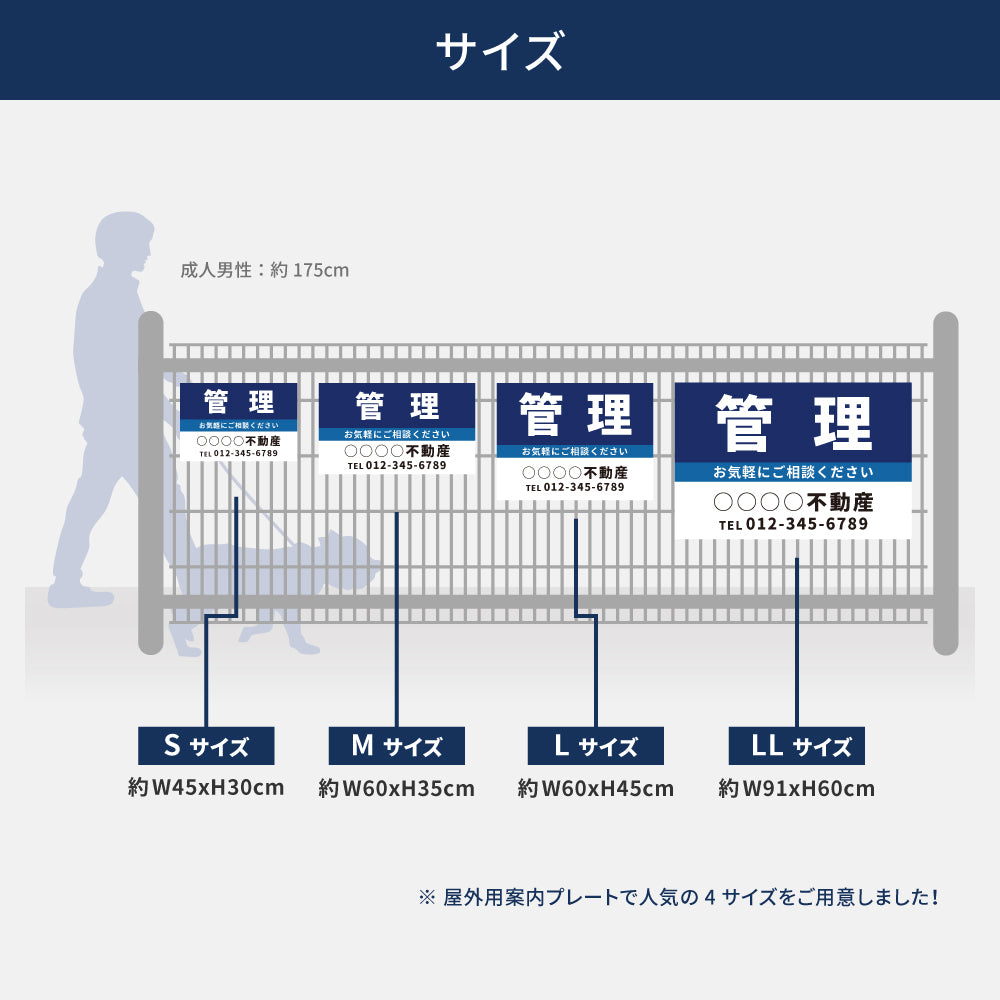 【社名・電話番号入れ対応】「管理」 不動産 管理看板 募集看板 広告 契約 会社 お店 店舗 電話番号 売物件 新築 売地看板 fds-22