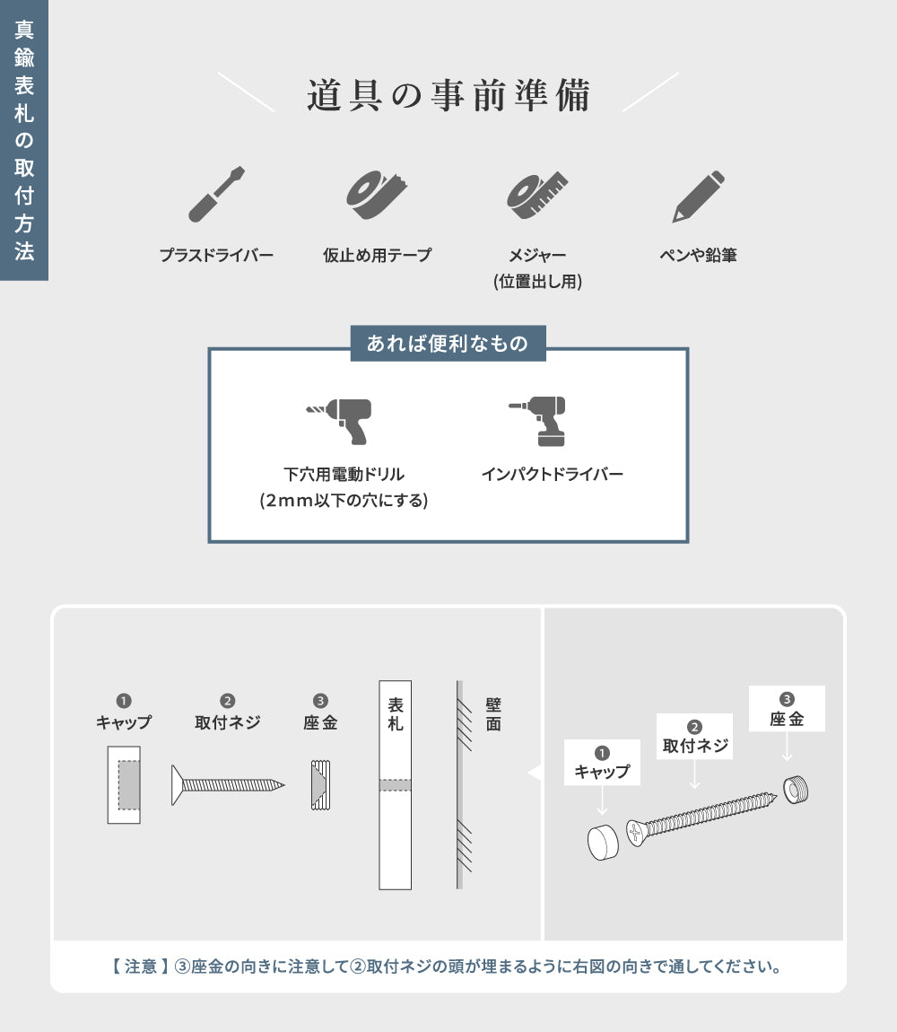表札 手作り 約W130mm×H80mm×t5mm 玄関 一軒家 真鍮 極厚 戸建 住宅 gs-nmpl-1100