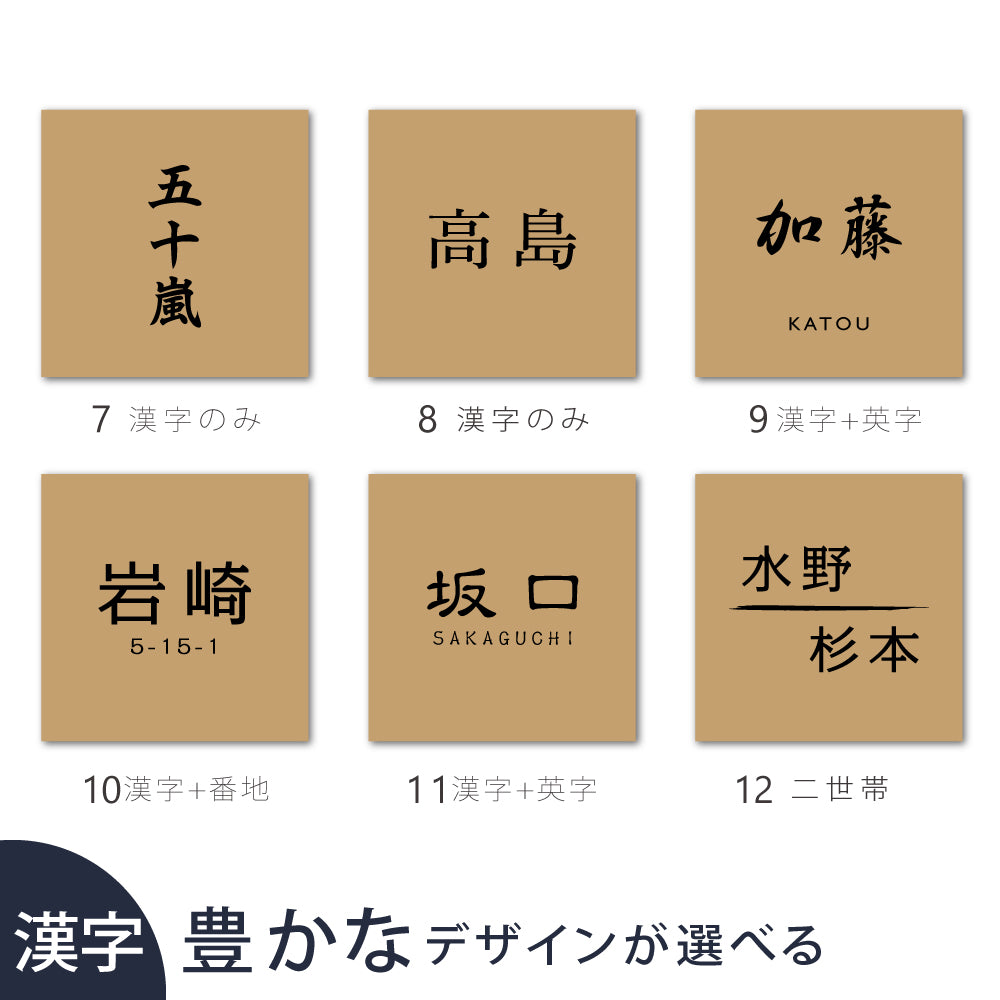 アルミ 表札 アイアン 玄関 表札 アルミ 130角/150角 エッチング 表札 極厚 5mm 戸建て オシャレ 手書き風 玄関 ドア 屋外 住宅 新築祝い オーダーメイド 和風 モダンなデザイン 二世帯 門柱 住所入り 番地 gs-nmpl-1105