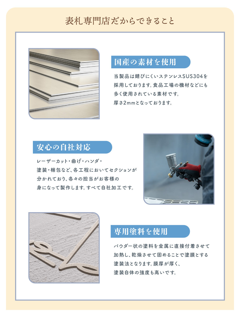 日本製 美容院 サロン 看板&店内装飾サイン 表札 ステンレス アイアン おしゃれ 戸建 切り文字 戸建て 一軒家 ゴールド DIY 筆記体 手書き風 特注 オーダーメイド 大型 大きいサイス 国内生産 ネームプレート ローマ字 美容室 gs-nmpl-1123