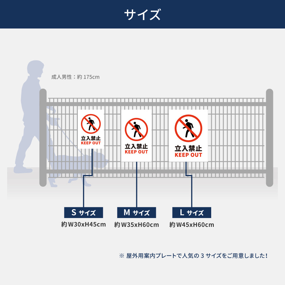 【立入禁止】立ち入り禁止 看板 案内板 標識 注意看板 サイズ選べる 長方形 横看板 オーダー 屋外 オリジナル看板 屋外対応 プレート看板 店舗看板 ks-02