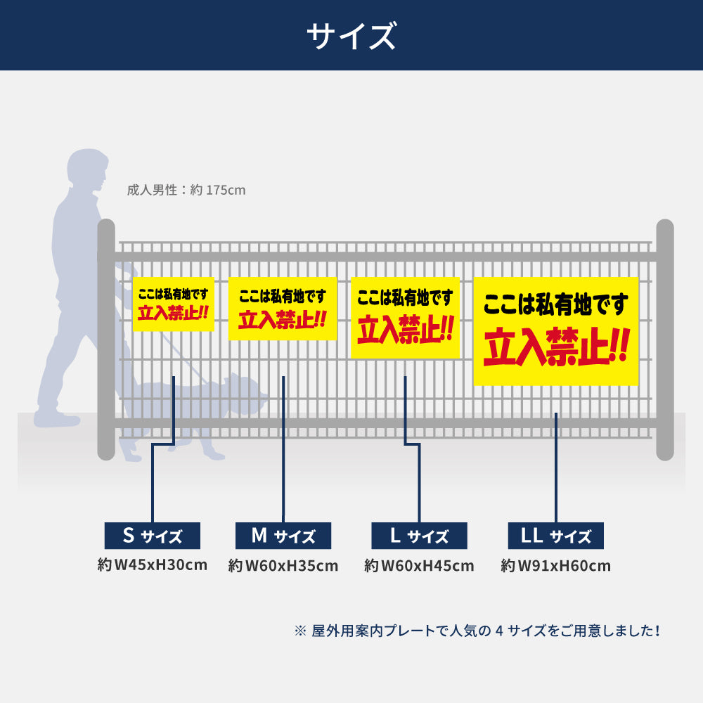 【立入禁止】立ち入り禁止 案内板 標識 注意看板 看板 サイズ選べる 長方形 横看板 オーダー 屋外 オリジナル看板 屋外対応 プレート看板 店舗看板 ks-26