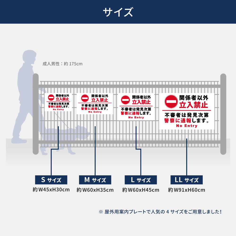 【立入禁止】立ち入り禁止 案内板 標識 注意看板 看板 サイズ選べる 長方形 横看板 オーダー 屋外 オリジナル看板 屋外対応 プレート看板 店舗看板 ks-27