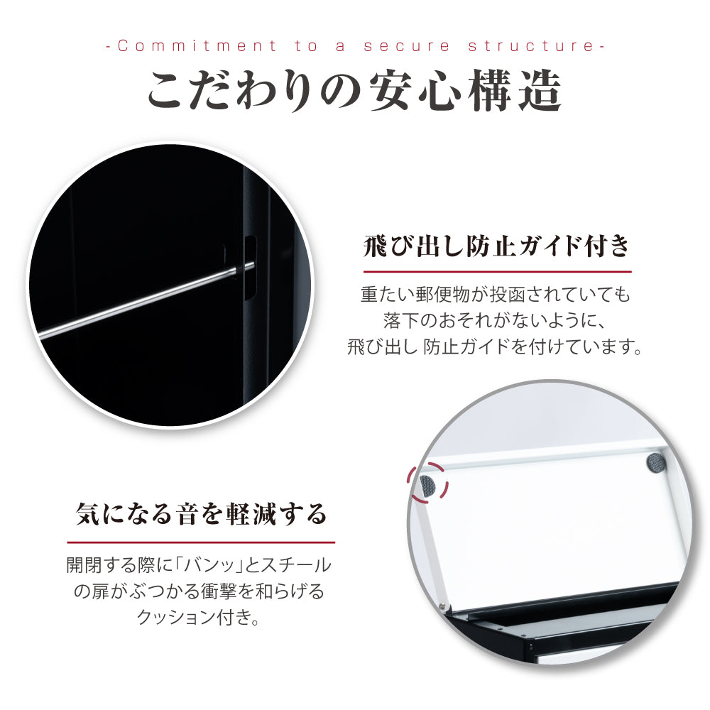 日本製 メールボックス 郵便ポスト ダイヤルロック付き B4 A4 角2 角3対応 大容量 郵便受け おしゃれ mbox-c