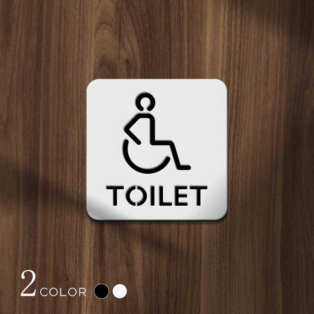 【TOILET】二層板ピクトサインプレート おしゃれ プレート アクリア板 2色 標識 屋内屋外 サイズ変更可能 2PICSGN-M-10