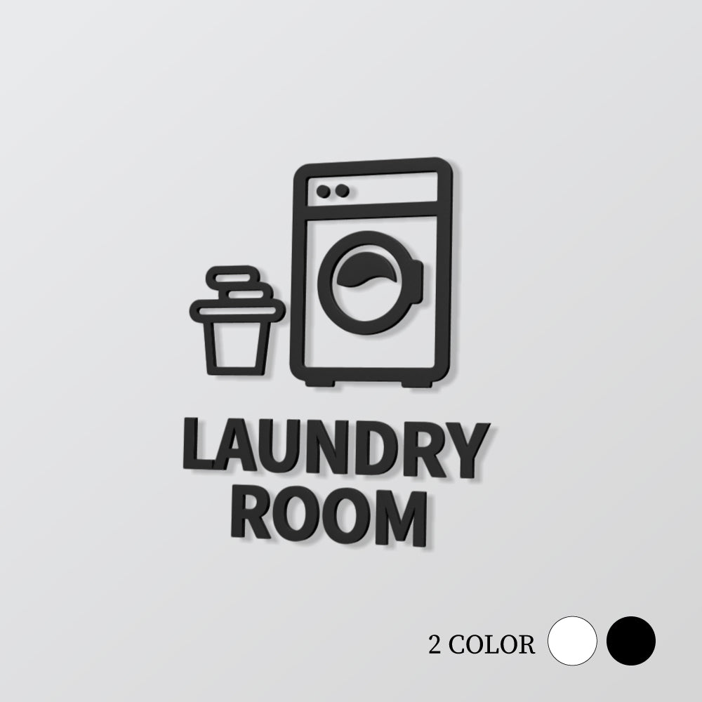 【LAUNDRY ROOM】ピクトサイン オシャレ アクリル製 サイン表示 マーク プレート ド アプレート 雑貨洗面所 ドア おしゃれ サイン ピクトグラム サインプレート オフィス  PICSGN-L-23