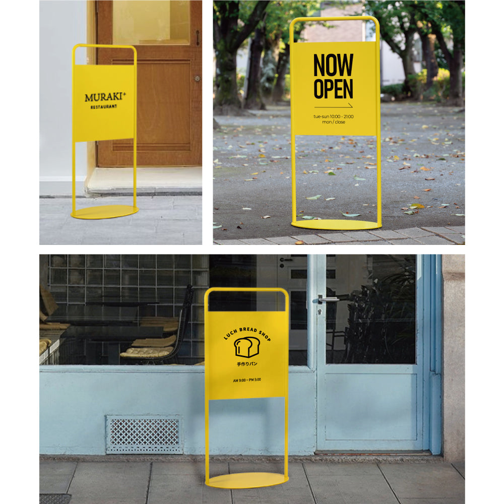 フレームバナースタンド W450×H1010×D300 鉄製 片面 オーダーメイド看板 おしゃれ デザイン 看板作成 オリジナル看板 店舗看板 自立看板 lkb-14