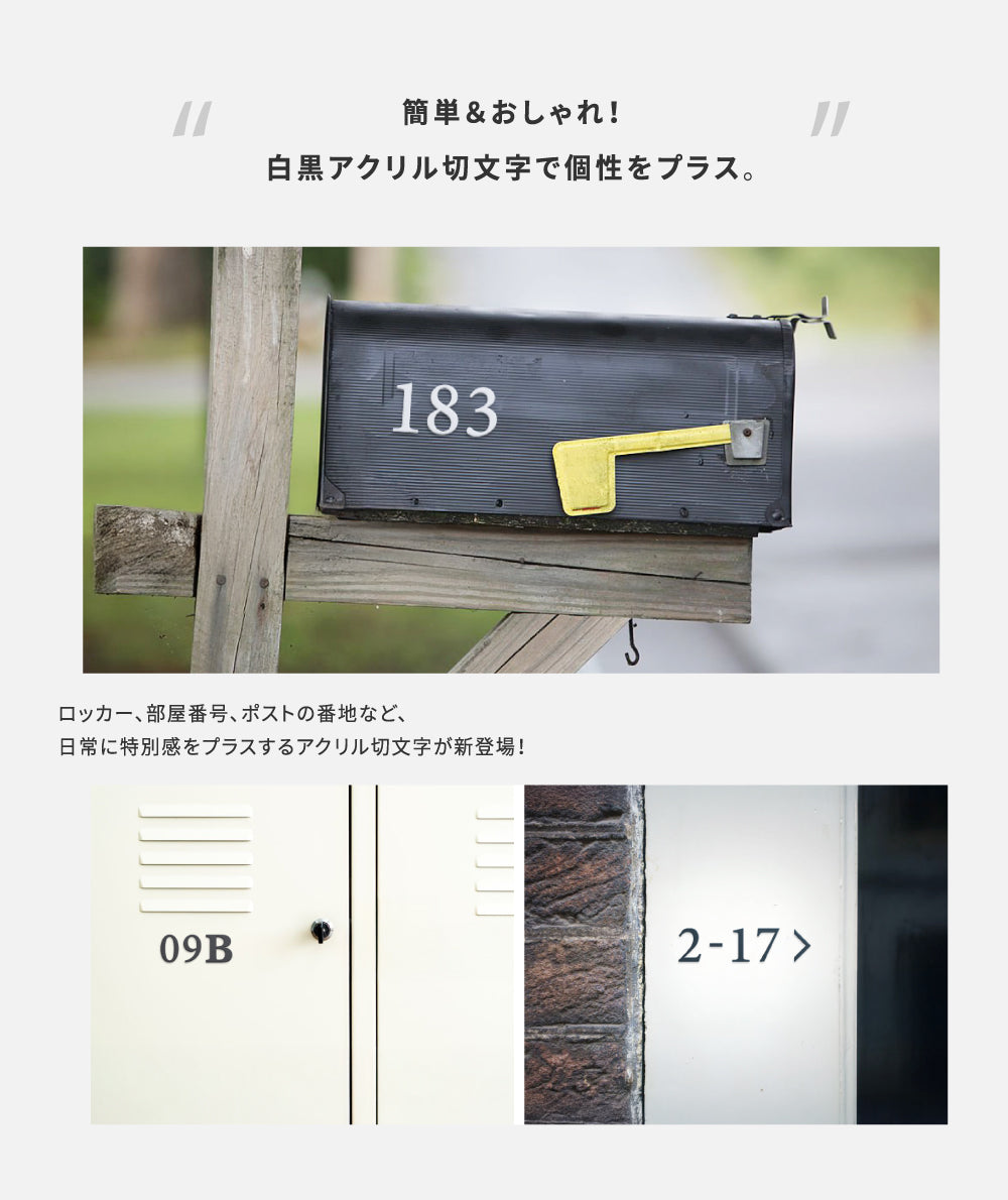 部屋番号 数字 プレート ルームナンバー 番号 ナンバー 切文字 単品 セット ロッカー 英文字 アルファベット 屋外対応 ステッカー シール ポスト 玄関用 ACL-01