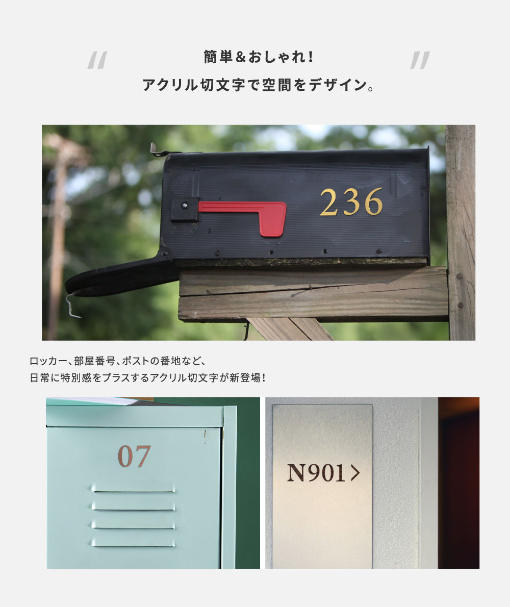 ＼日本製 ロッカー ナンバー プレート アクリル 部屋番号 数字 ルームナンバー ACL-03