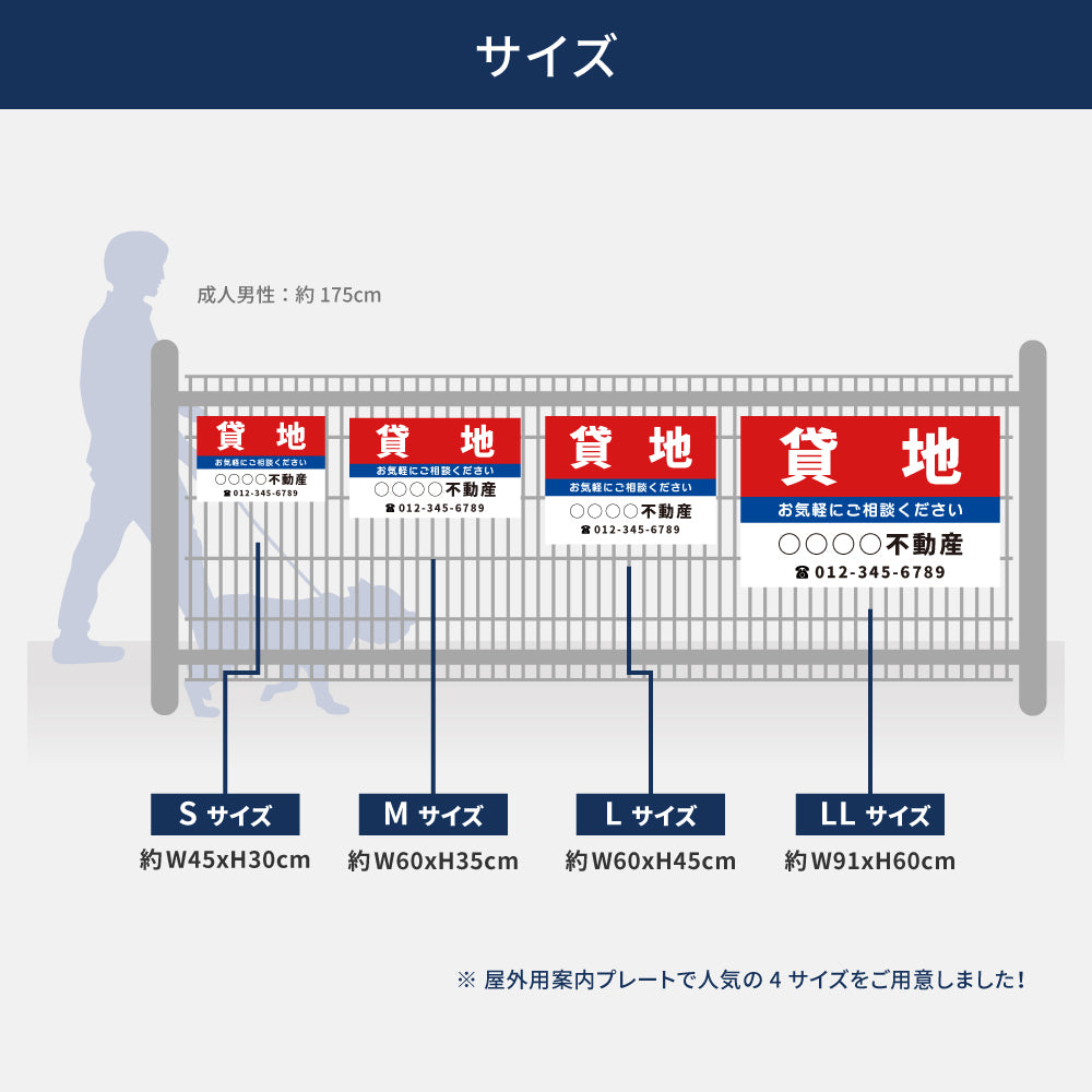 【社名・電話番号入れ対応】「貸地」 不動産 管理看板 募集看板  広告 契約 会社 お店 店舗 電話番号 売物件 新築 売地看板 fds-13