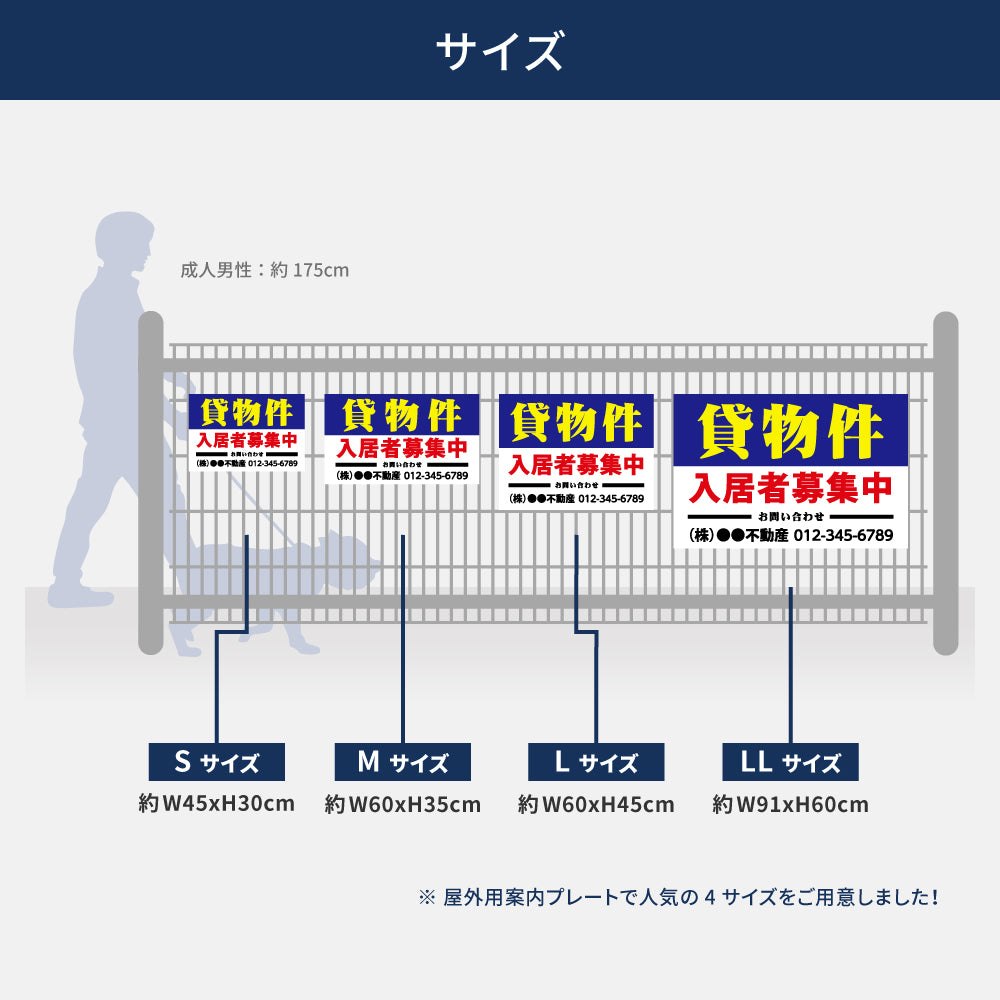 【社名・電話番号入れ対応】貸物件「入居者募集」 不動産 管理看板 募集看板  広告 契約 会社 お店 店舗 電話番号 売物件 新築 売地看板 fds-19