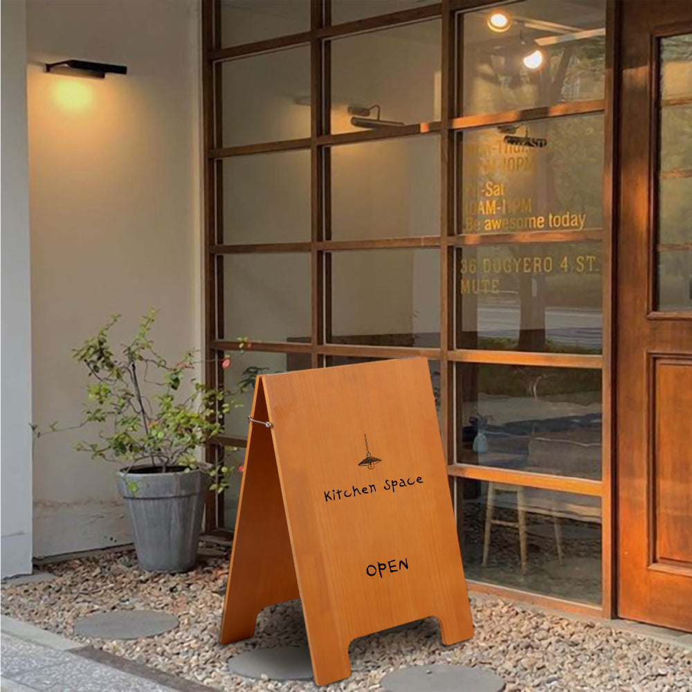 A型スタンド看板木製 両面印刷対応 W350×H490 屋内用 オーダーメイド 店舗