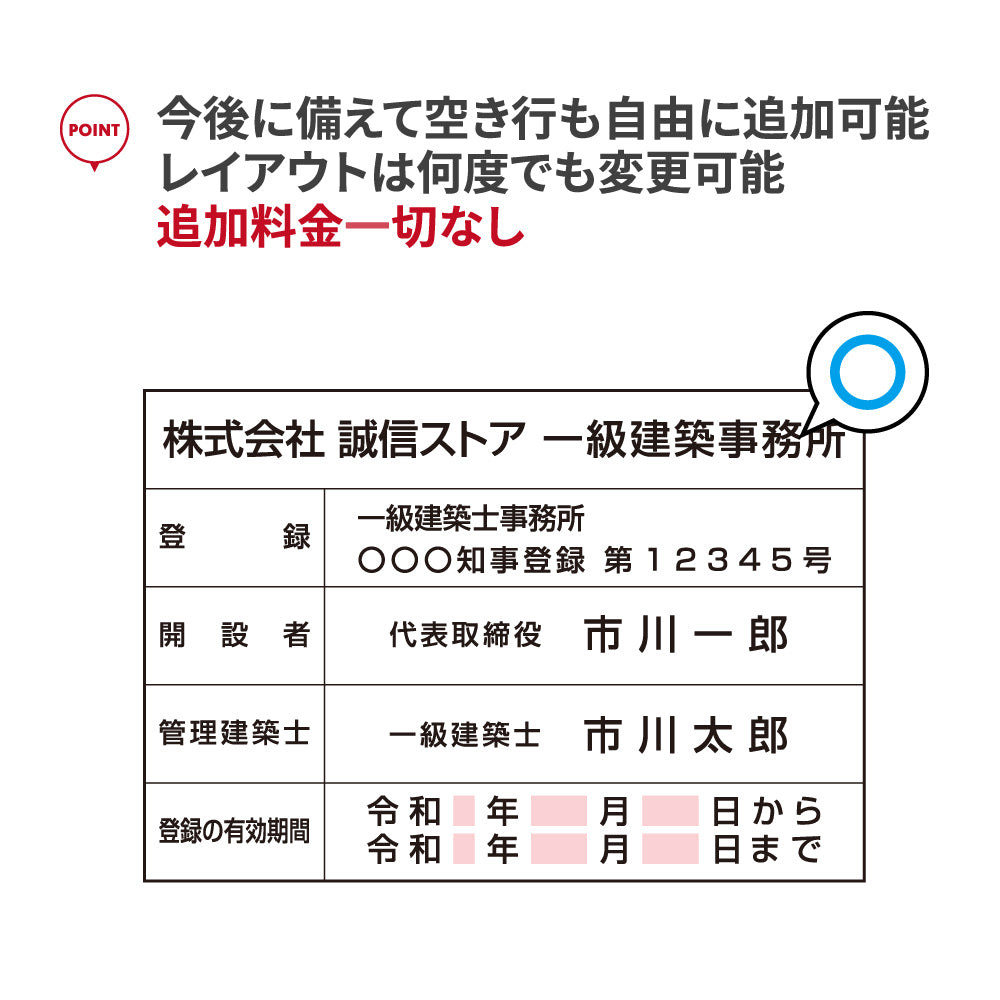 建築士事務所登録票 看板 W535mm×H384mm 事務所 店舗 不動産 法定看板 金看板 h-00018