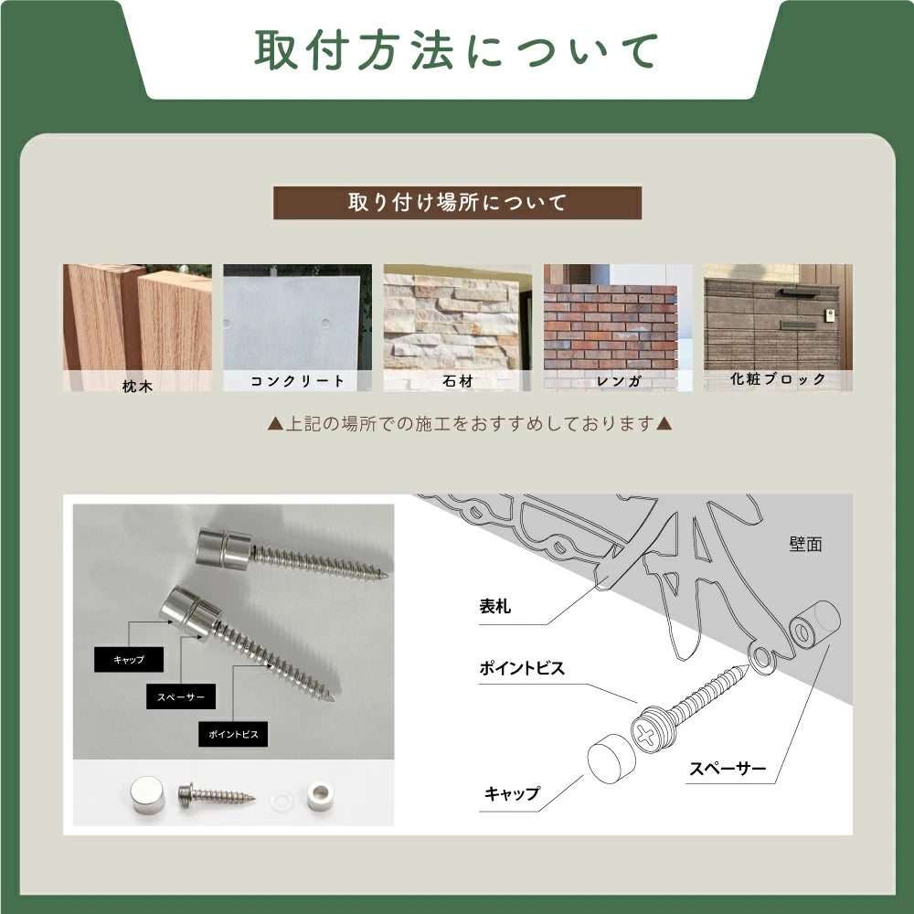 日本製 表札 おしゃれ アイアン ステンレス表札 門柱 玄関 かっこいい おしゃれ かわいい 小さいサイズ DIY ルームナンバー 番地 筆記体 sh-s0024
