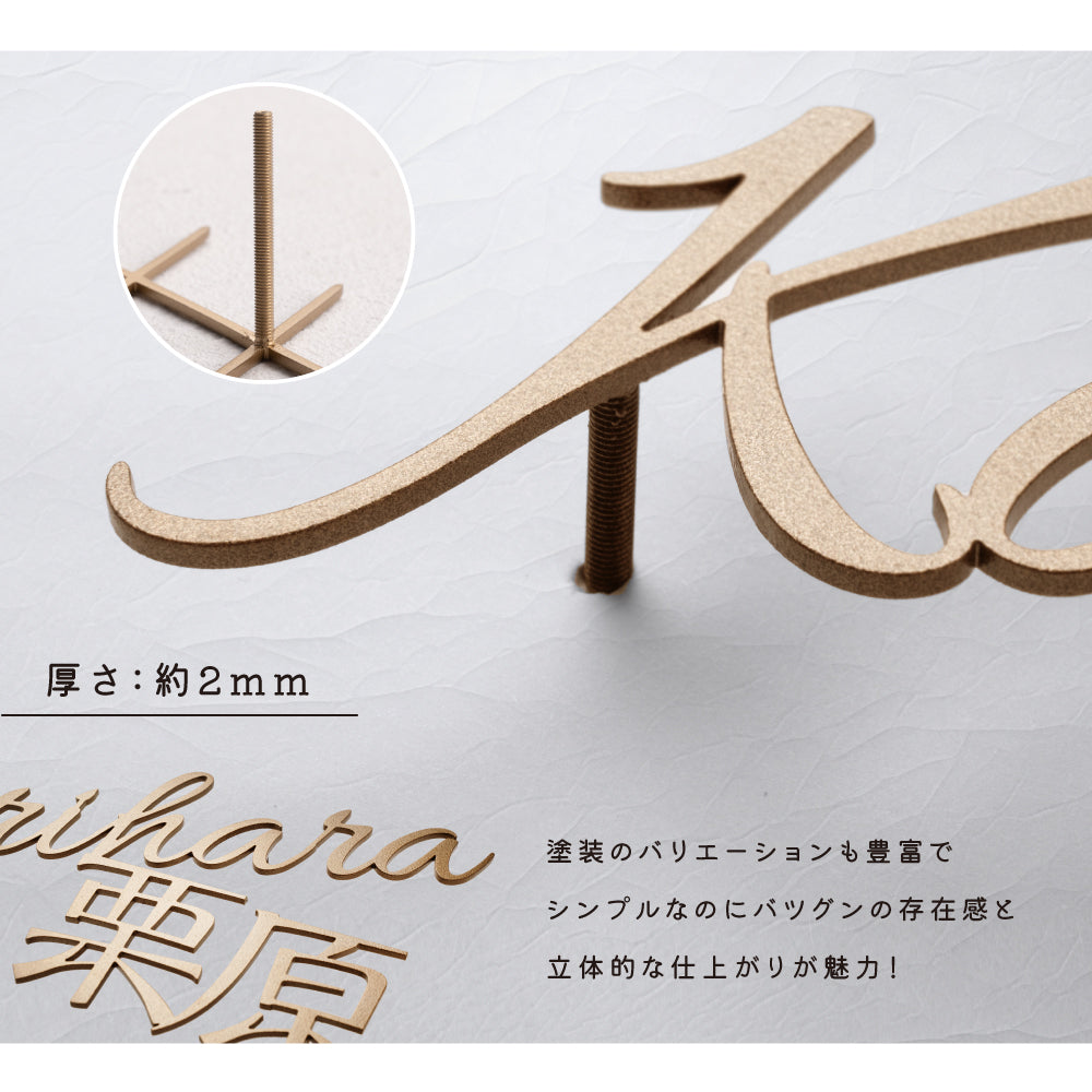 日本製 表札 ステンレス おしゃれ 戸建て アイアン【漢字と英字アルファベットの２つを併記】戸建て 英字 漢字 ホームサイン リフォーム 戸建 一軒家 表札 漢字 ローマ字 sus-06